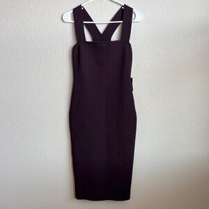 Express Dark Purple Body Contour Midi Dress size Small NWT
